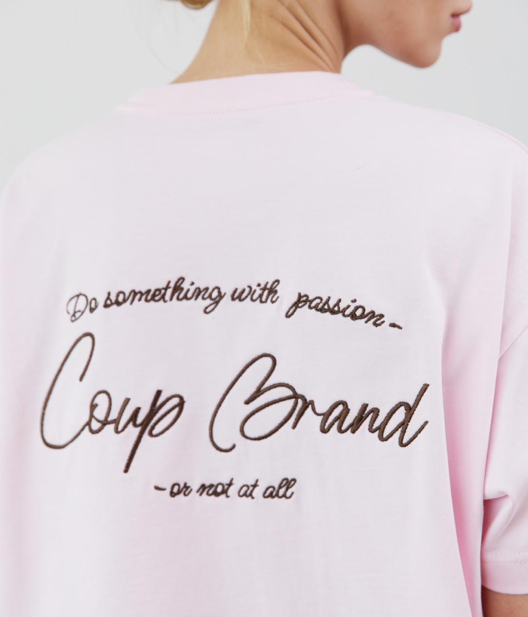 COUP BRAND T-SHIRT BASIC PINK/BROWN