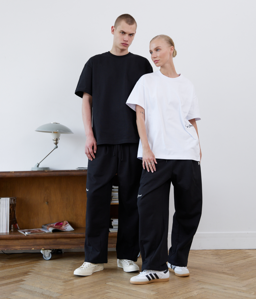 COUP BRAND PANTS BASIC BLACK/CREAM