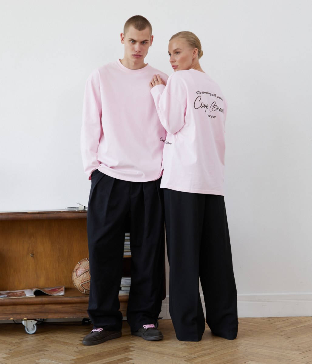 COUP BRAND LONG SLEEVE BASIC PINK/BROWN