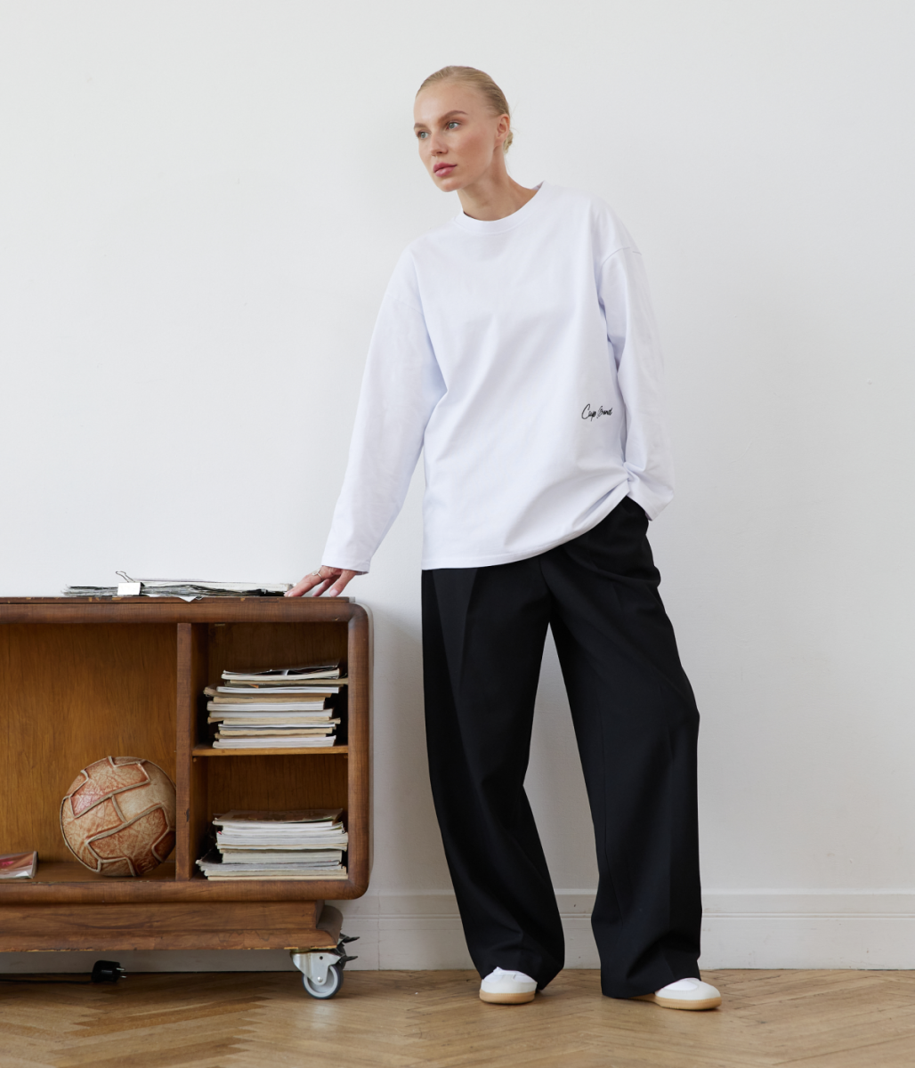 COUP BRAND LONG SLEEVE BASIC WHITE/BLACK