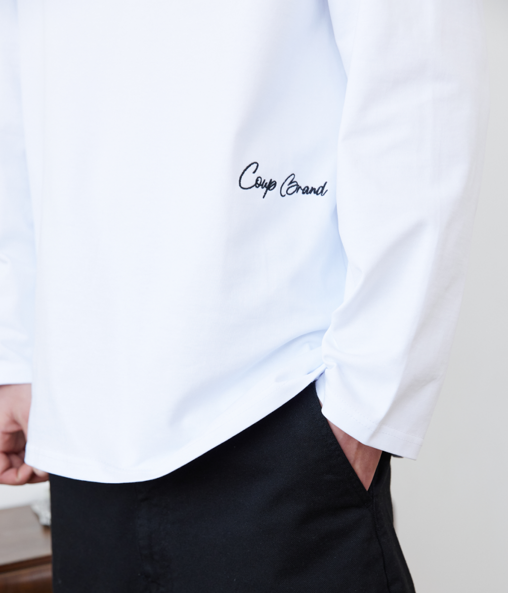 COUP BRAND LONG SLEEVE BASIC WHITE/BLACK