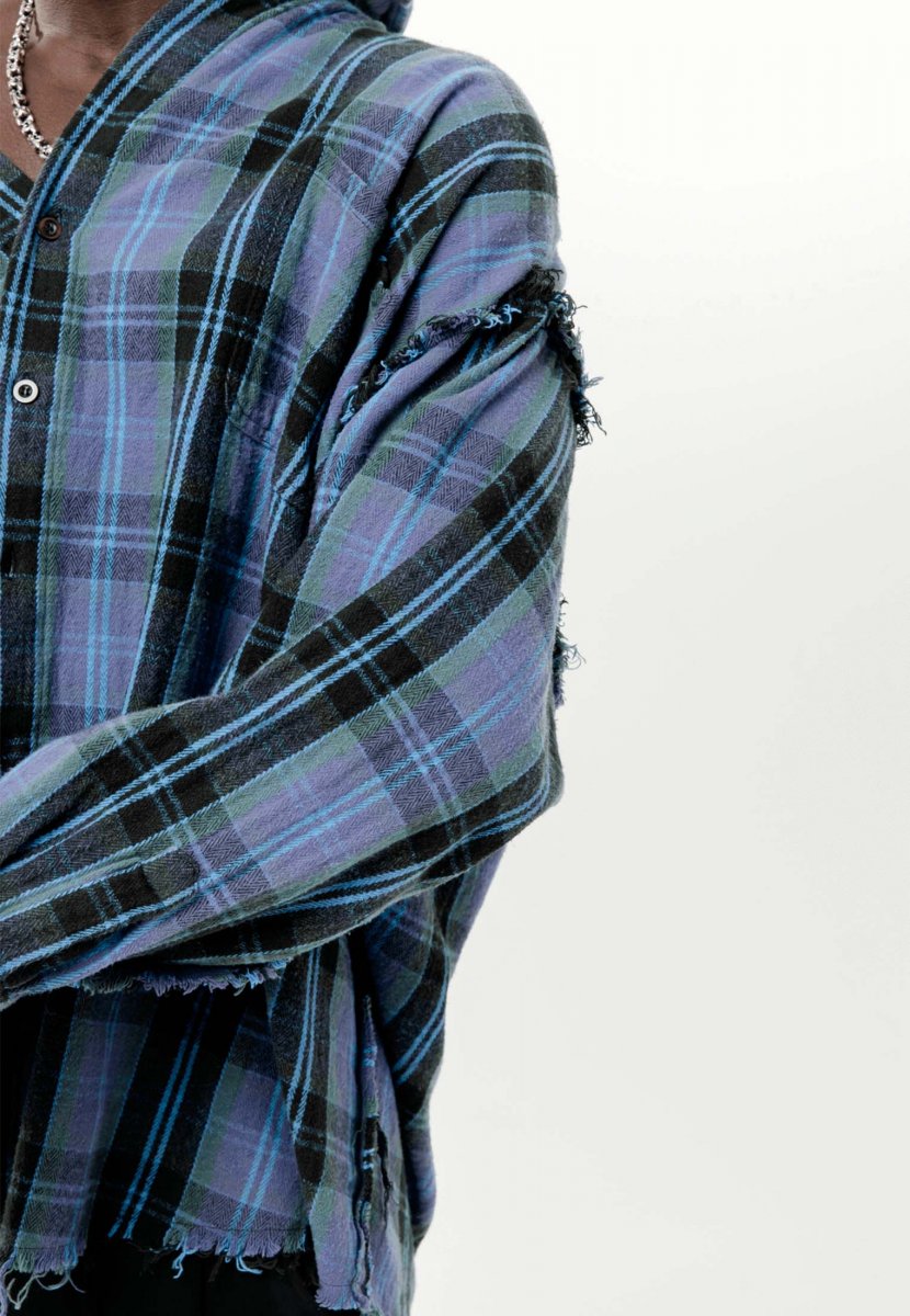 TYPES BLUE RAW "PLAID" SHIRT