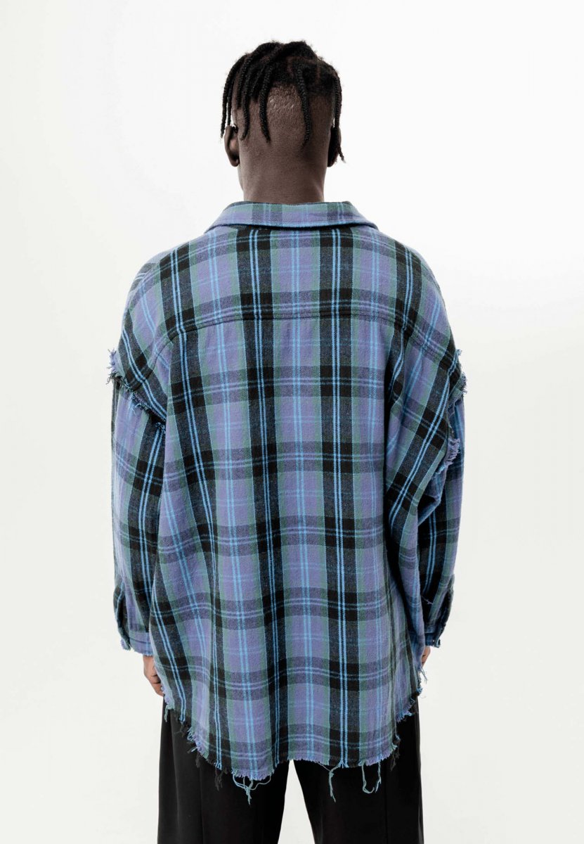 TYPES BLUE RAW "PLAID" SHIRT