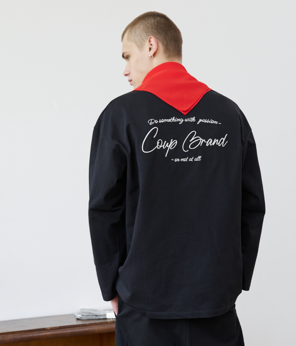 COUP BRAND LONG SLEEVE BASIC BLACK/CREAM