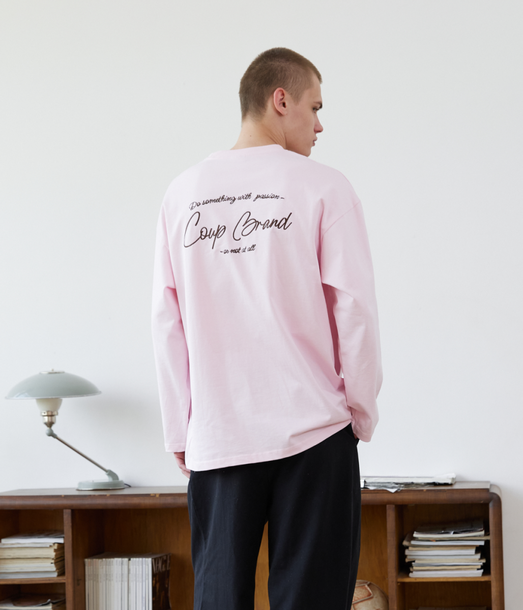 COUP BRAND LONG SLEEVE BASIC PINK/BROWN