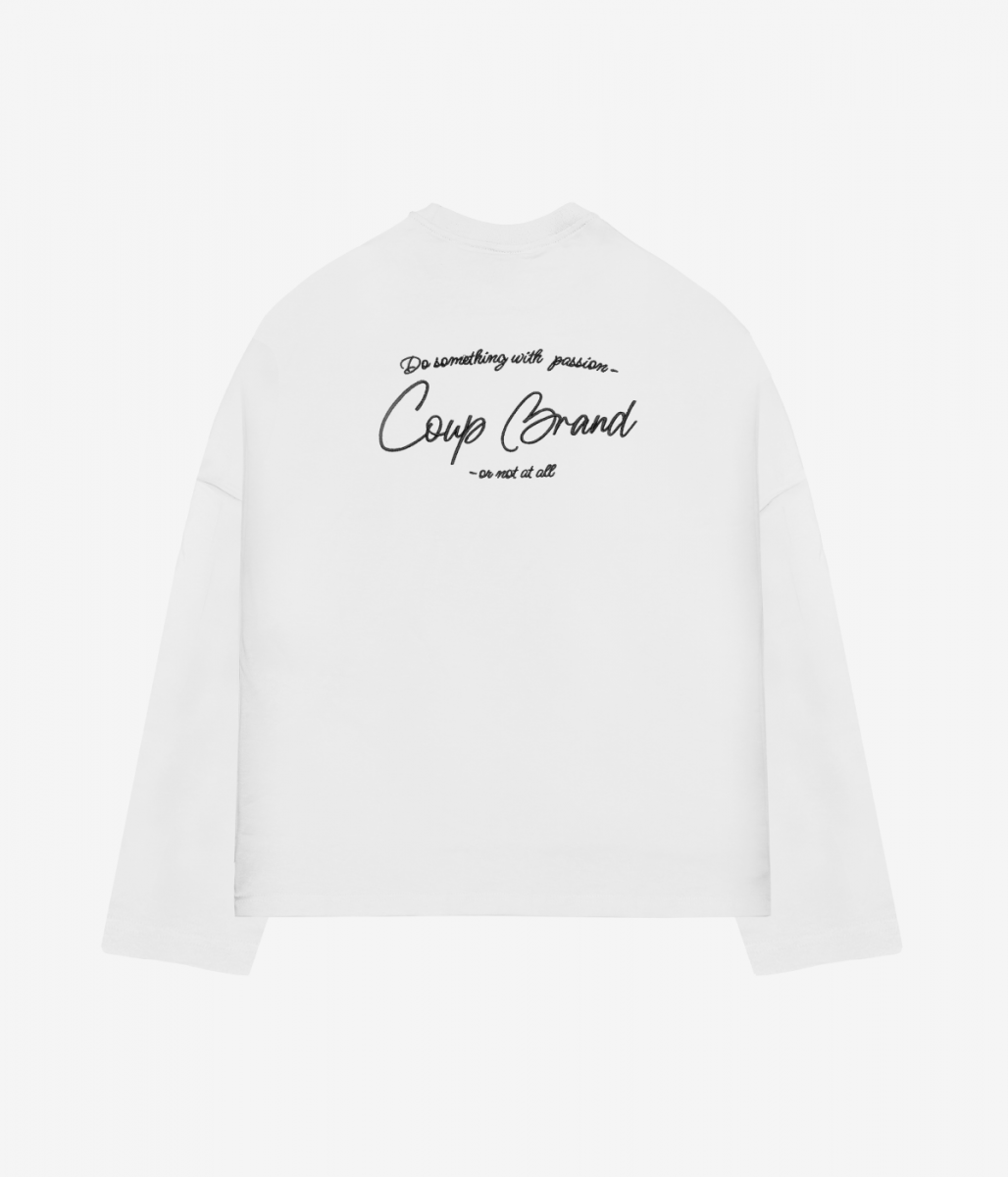 COUP BRAND LONG SLEEVE BASIC WHITE/BLACK