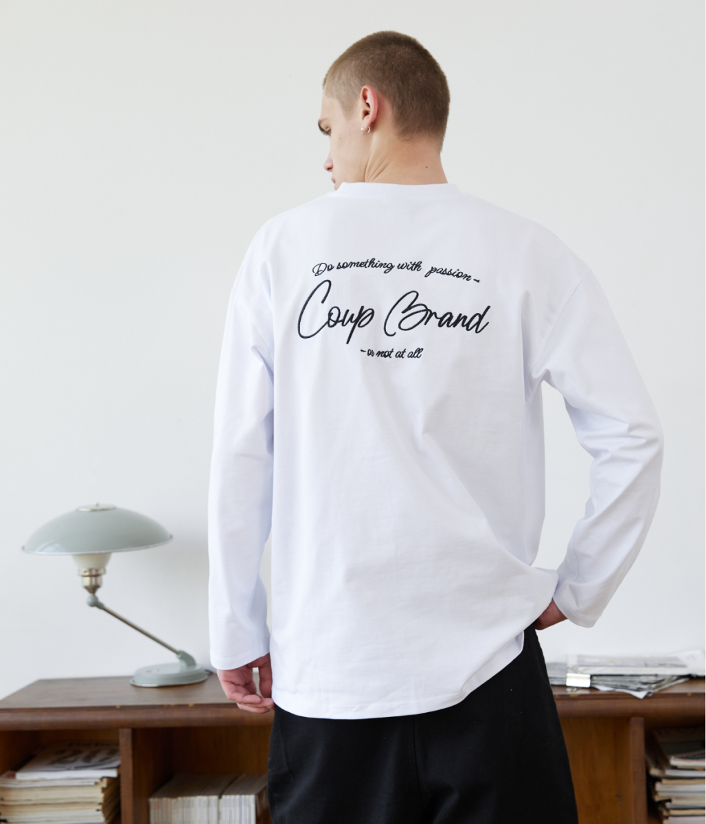 COUP BRAND LONG SLEEVE BASIC WHITE/BLACK