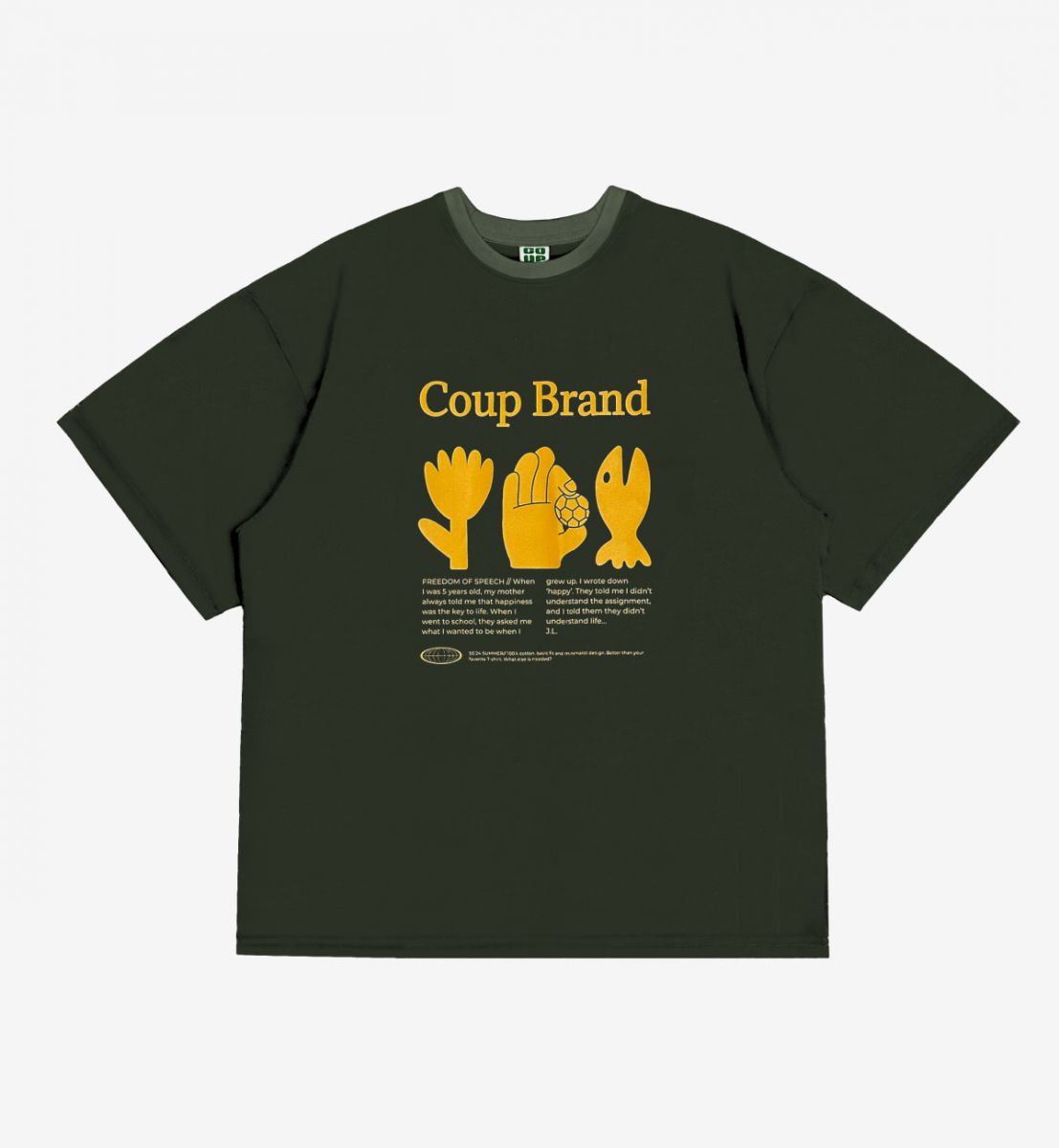 COUP BRAND T-SHIRT KHAKI "COMBINATION"