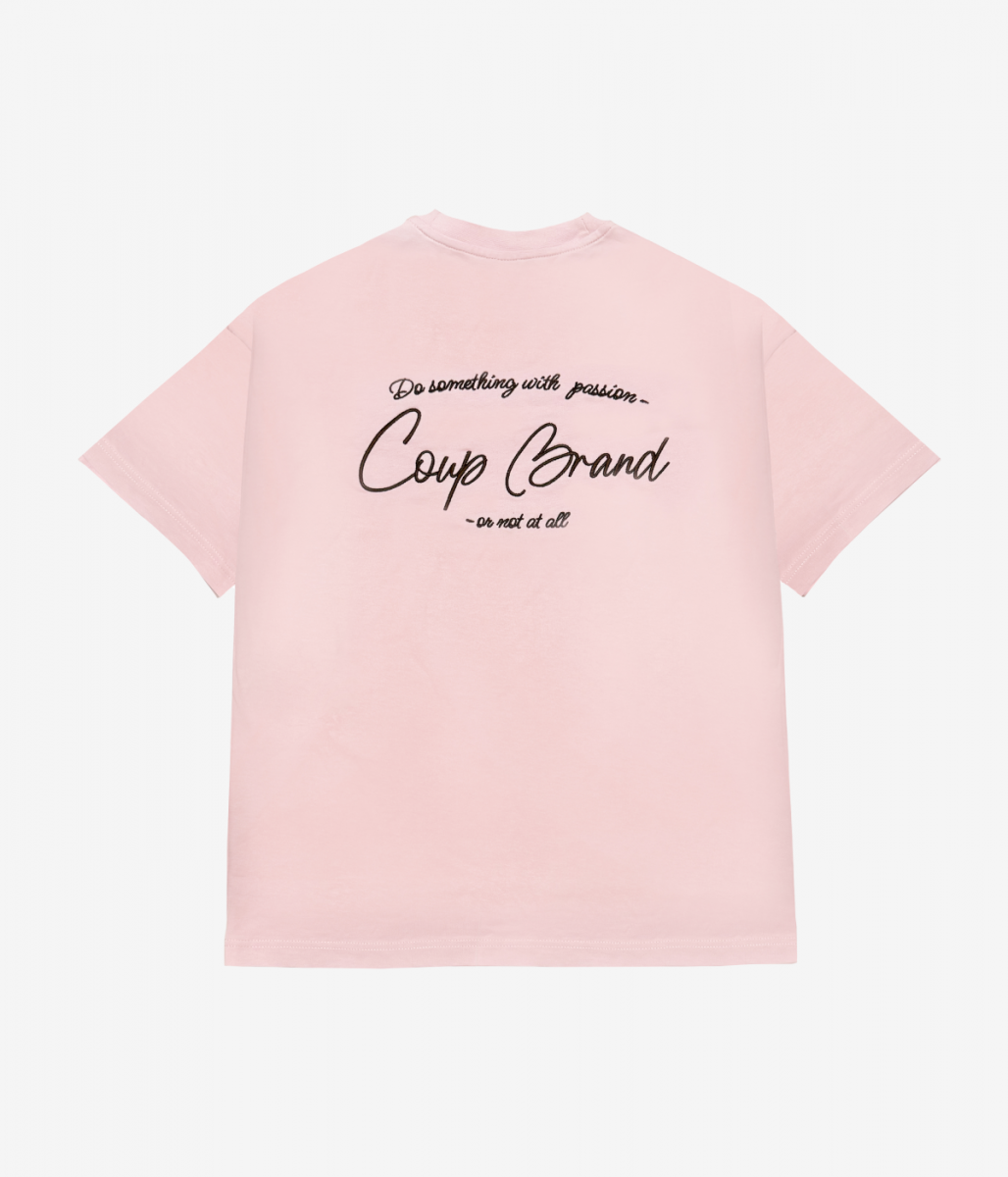 COUP BRAND T-SHIRT BASIC PINK/BROWN