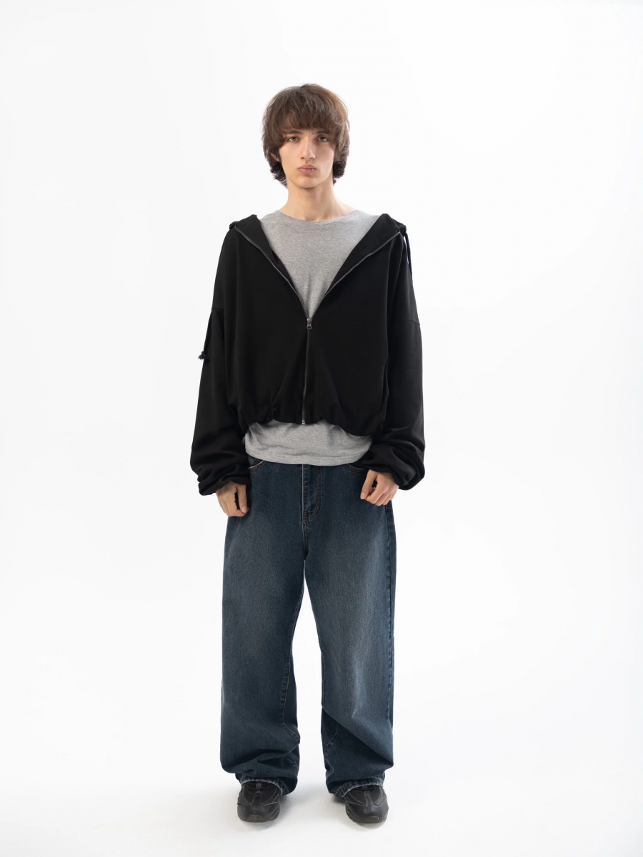OPEN SYMBOLS  DOUBLE ZIP-HOODIE BLACK