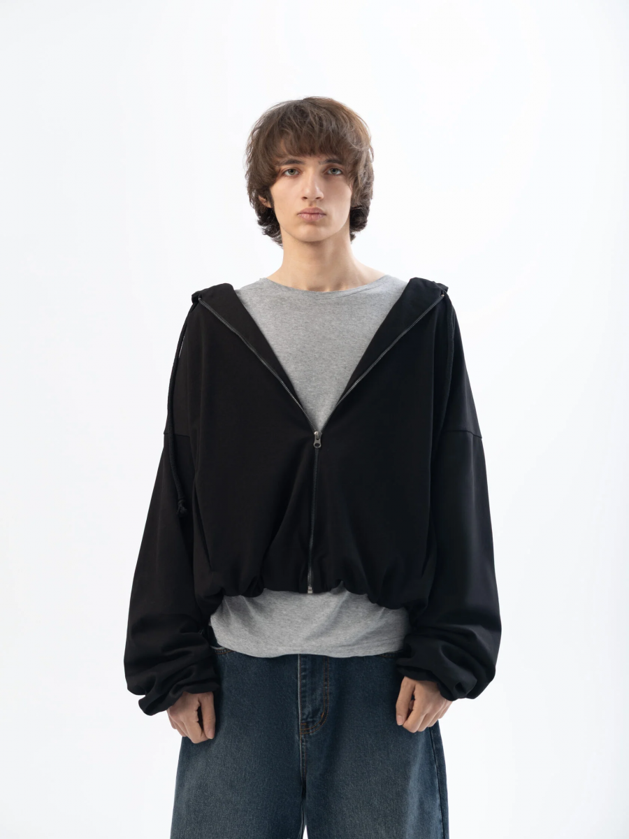 OPEN SYMBOLS  DOUBLE ZIP-HOODIE BLACK