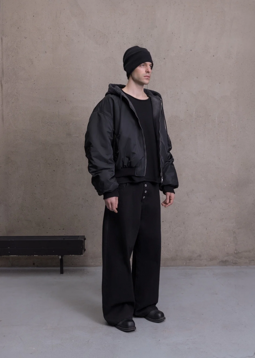 OPEN SYMBOLS DOUBLE-SIDED BOMBER JACKET