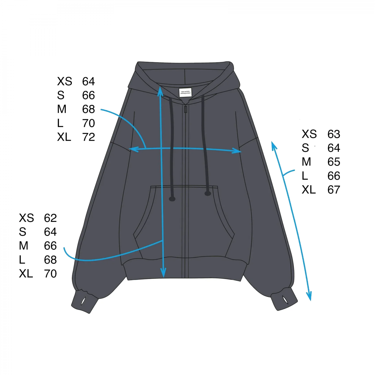 OPEN SYMBOLS BIG HOODIE GEN.2 WASHED BLACK